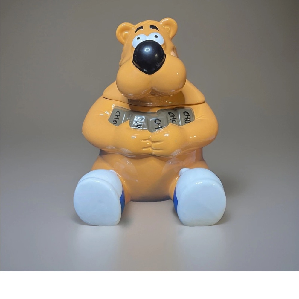 🔥Vintage 1999 Yak Pack Porcelain Talking Candy Jar- Sid Bear NIB Collectible